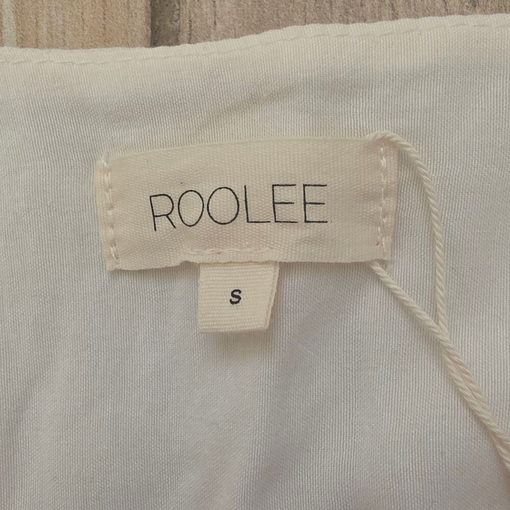 Roolee NWT Maxi Dress Womens Small Ivory Puff Sleeve Cottagecore Lace Bow - Picture 2 of 12